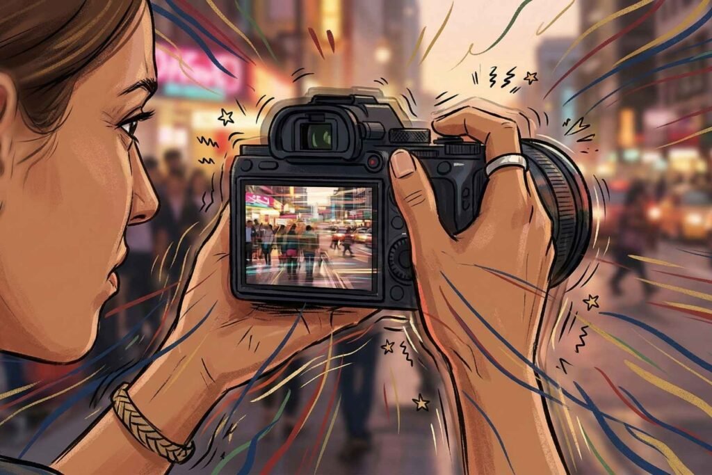 Illustration showing camera shake