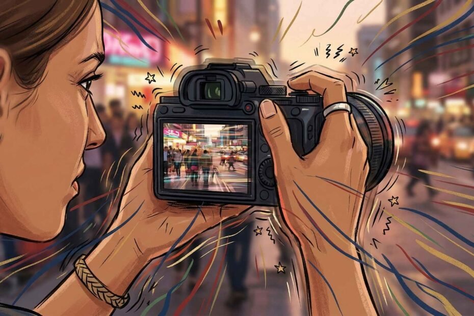 Illustration showing camera shake